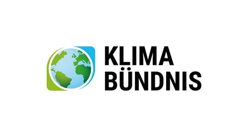 Logo Klima-Bündnis: Schriftzug und grafische Darstellung der Erde