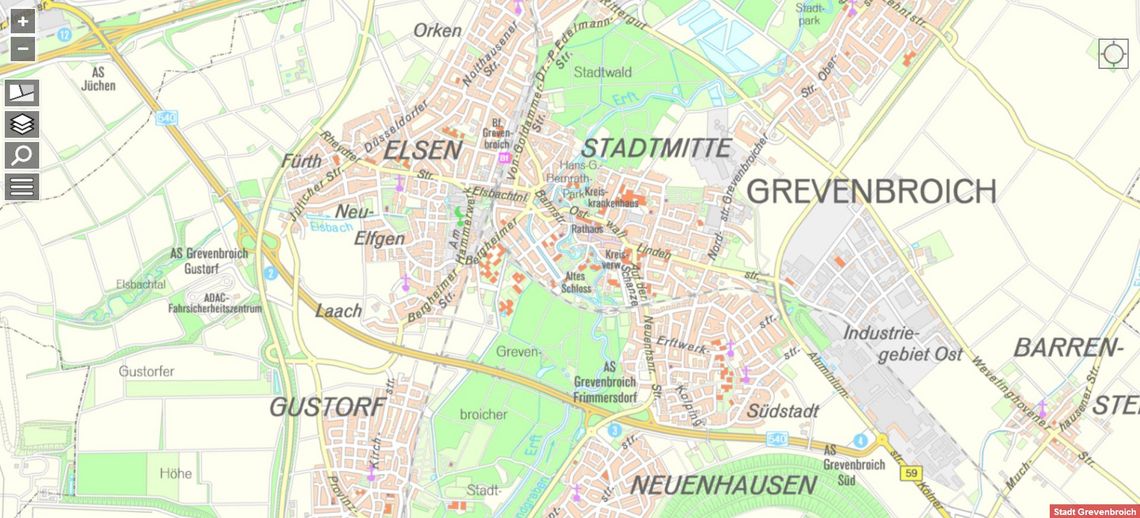 Stadtplan Grevenbroich