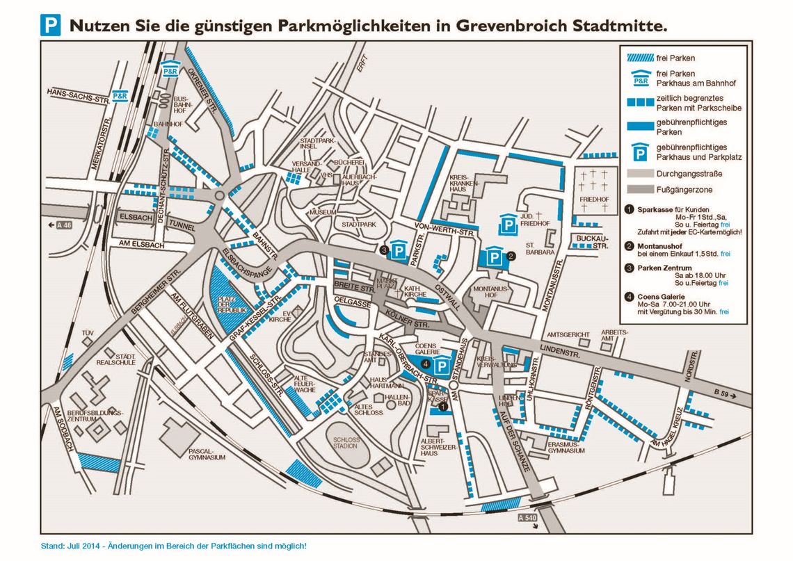 Grafik Parkplatz-Plan Stadtmitte