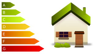 Symbolbild Energie-Beratung, Grafik Haus und Energiewerte