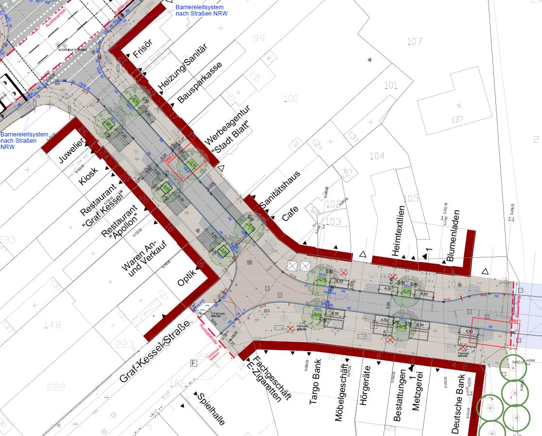 Konzeption Bahnstraße / Kreuzung Graf-Kessel-Straße, Quelle: Planungsgruppe MWM