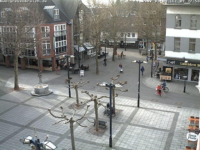 Bildschirmfoto der Webcam auf dem Marktplatz in Stadtmitte