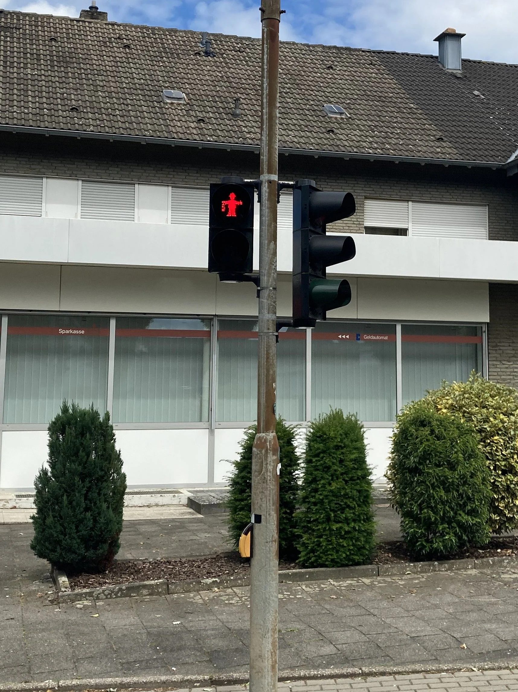 Foto vom roten Bergmann-Ampelmännchen