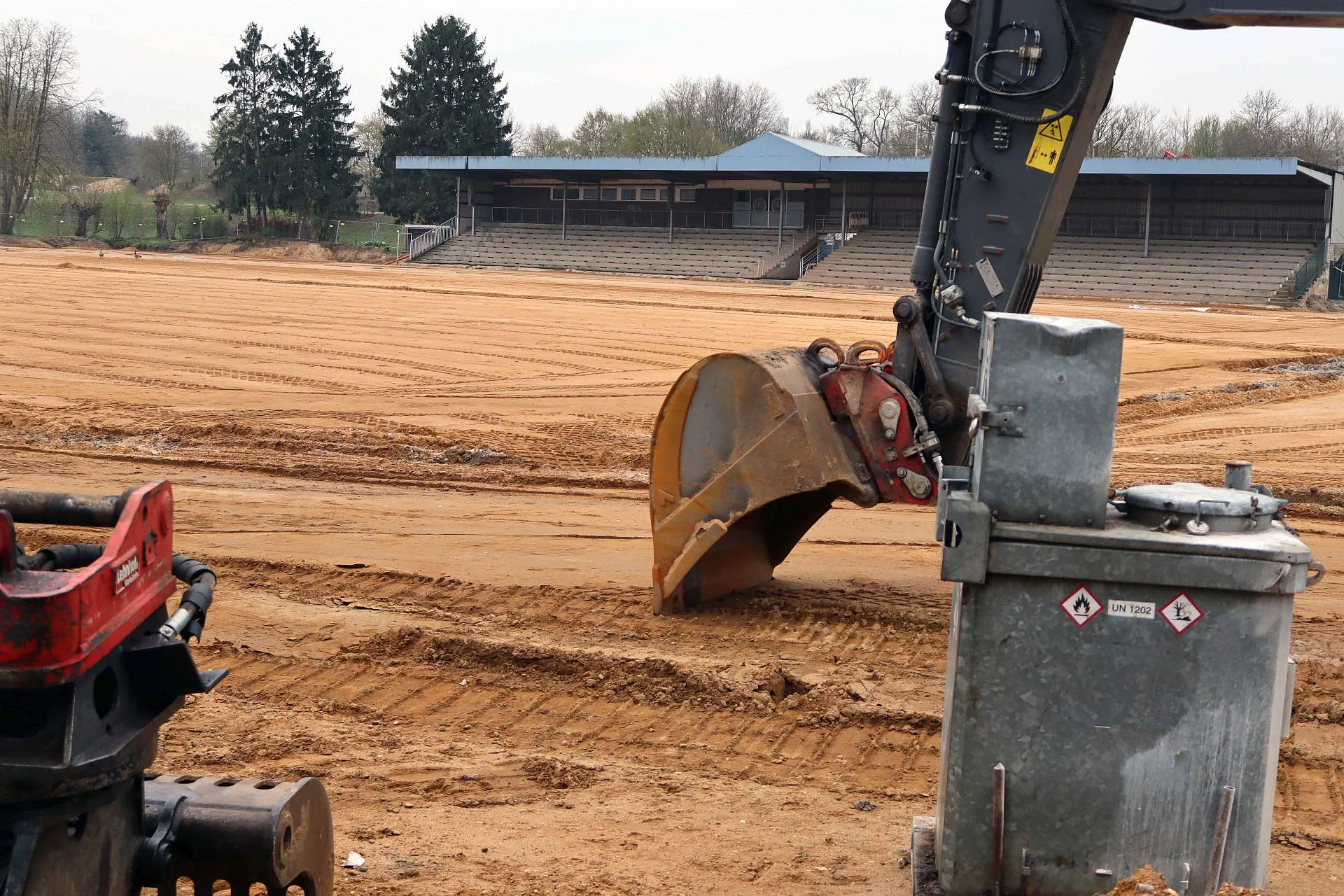 Foto der Sanierungsarbeiten am Schlossstadion