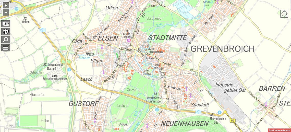 Stadtplan Grevenbroich