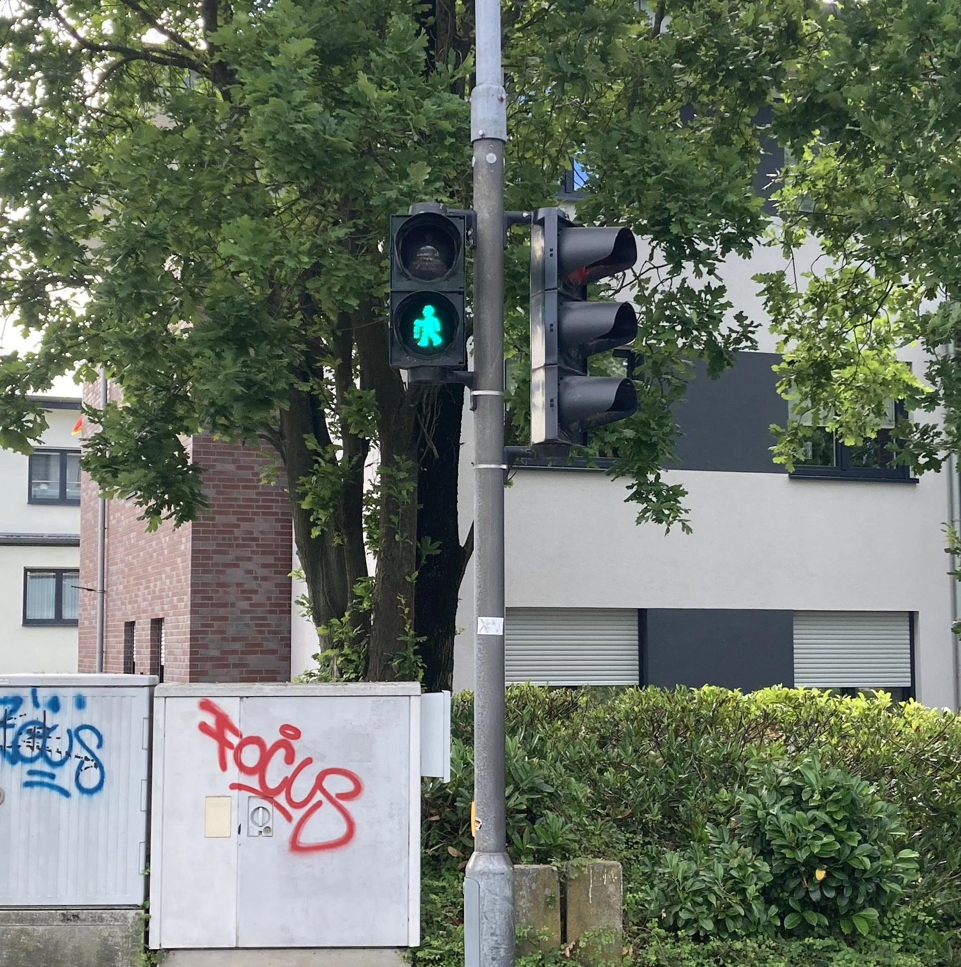 Foto vom grünen Bergmann-Ampelmännchen