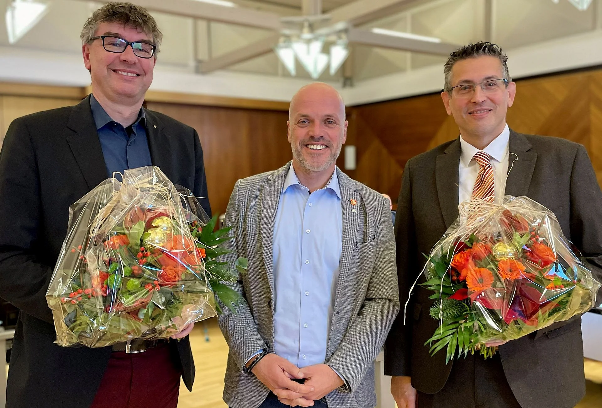 Foto von Florian Herpel, BM Klaus Krützen und Stefan Meuser