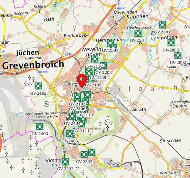Kartenausschnitt Rettungspunkte-Karte (Link zur Karte)