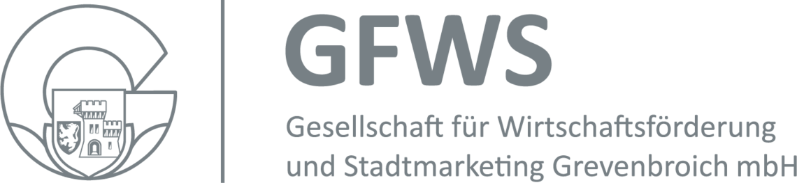 Logo der GFWS, Stadtlogo G mit Wappen und Schriftzug