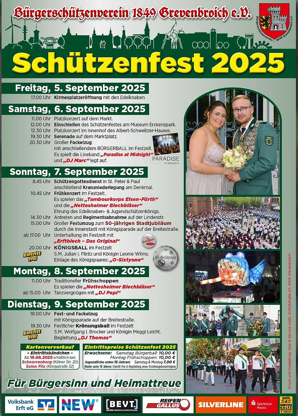 Plakat Grevenbroicher Schützenfest 