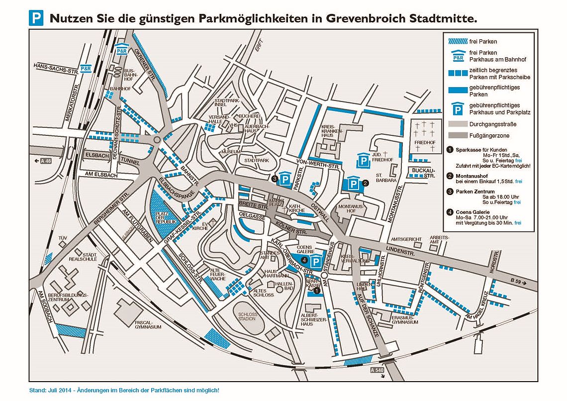 Grafik Parkplatz-Plan Stadtmitte