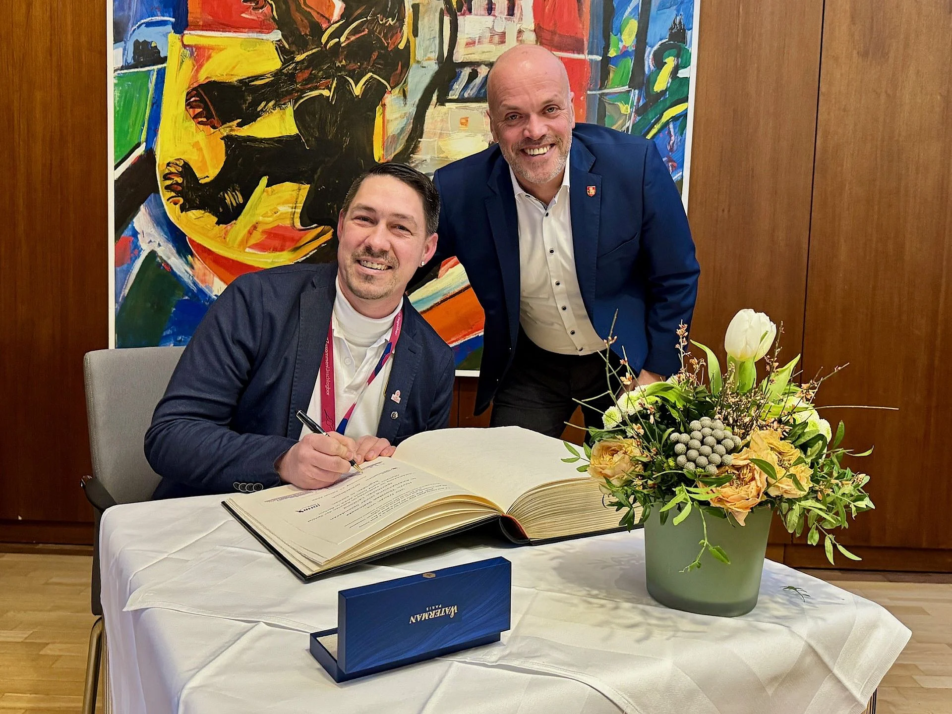 Foto von Thorsten Steinmetz und BM Klaus Krützen