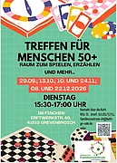 Grafik des Flyers vom Spieletreff Ü50