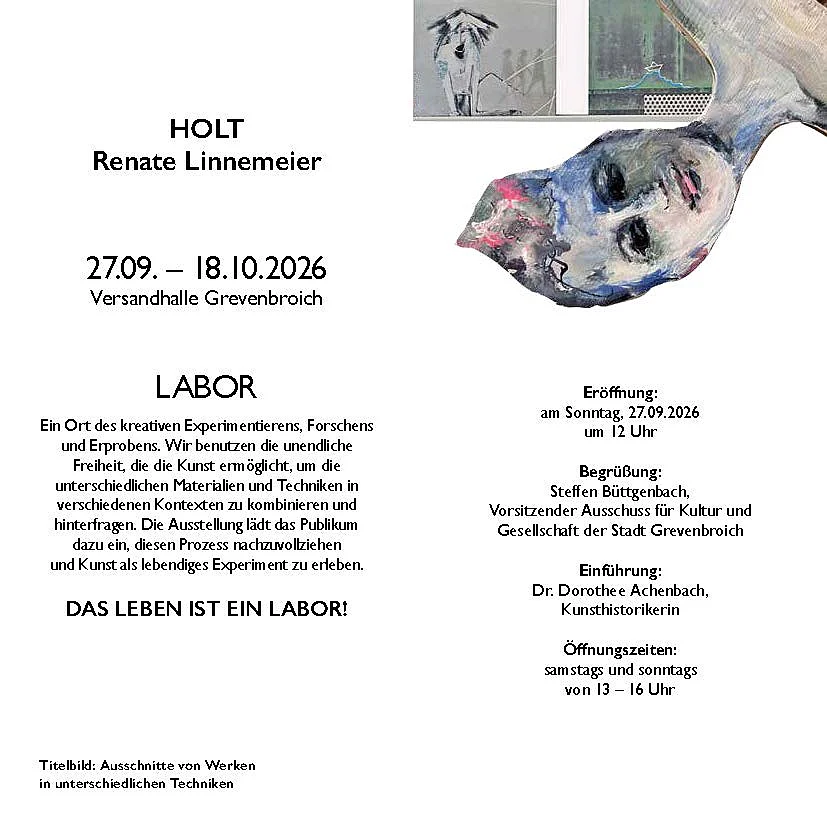 Grafik des Flyers der Ausstellung "Labor"