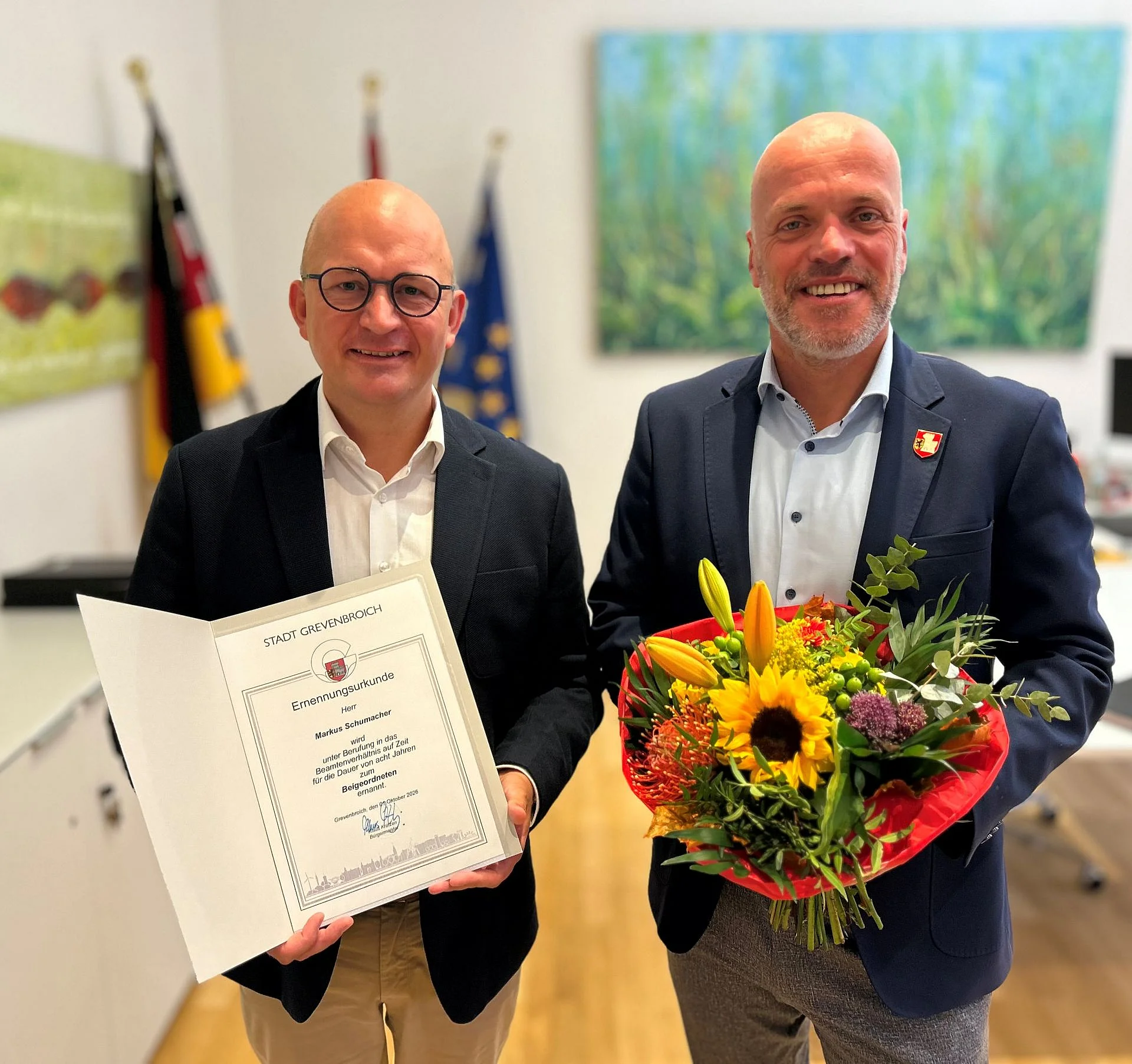 Foto von Markus Schumacher und BM Klaus Krützen