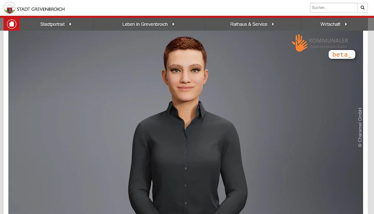 Bildschirmfoto des Gebärdensprach-Avatars