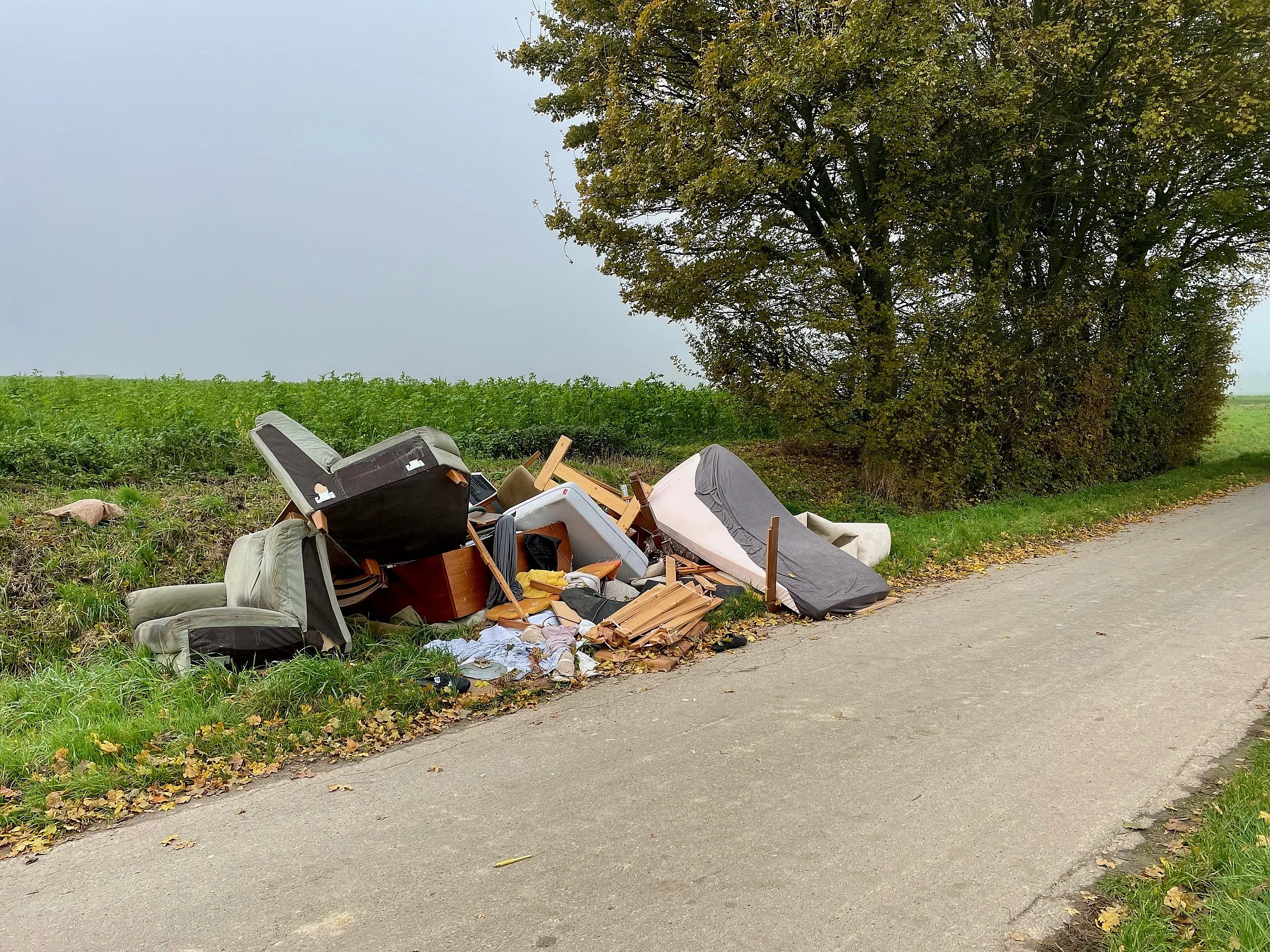 Foto einer illegalen Müllablagerung im Grevenbroicher Stadtgebiet