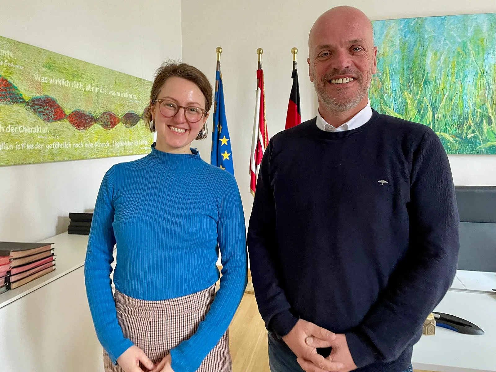 Foto von BM Klaus Krützen und Valerie Milicevic