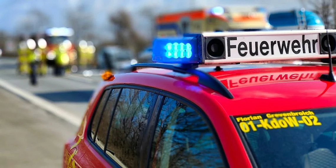 Foto eine Feuerwehrfahrzeuges